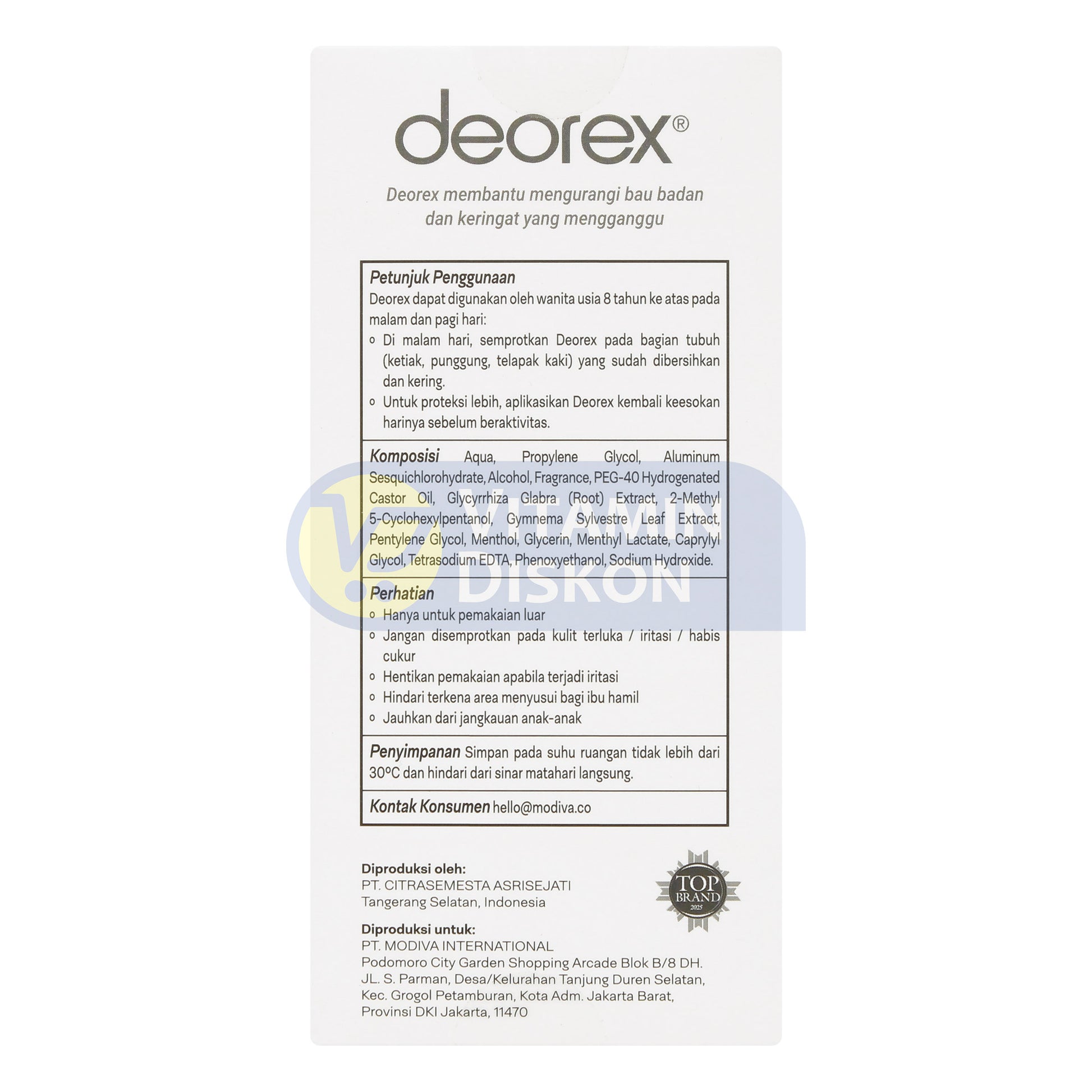 DEOREX BODY ODORIZER SPRAY EXTRA BRIGHT PEACH SCENT 60ML