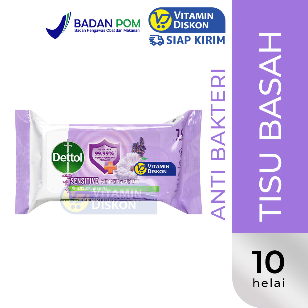 DETTOL ANTI BAKTERI WET WIPES FLORAL FRAGRANCE 10 LEMBAR