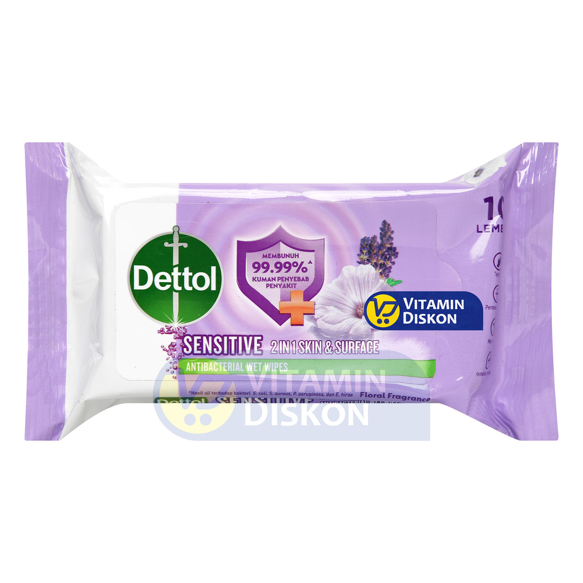 DETTOL ANTI BAKTERI WET WIPES FLORAL FRAGRANCE 10 LEMBAR