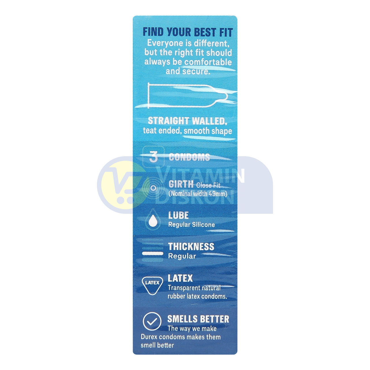 DUREX CLOSE FIT EASY ON 3 CONDOMS
