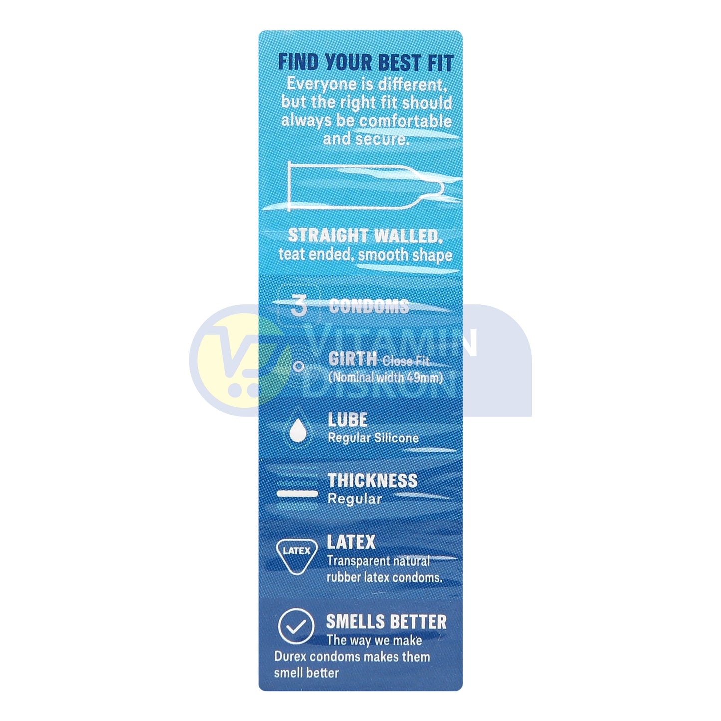 DUREX CLOSE FIT EASY ON 3 CONDOMS