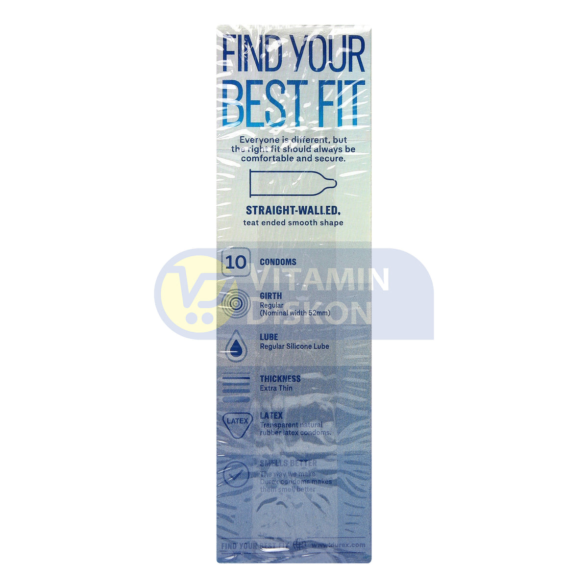 DUREX INVISIBLE REGULAR FIT EXTRA THIN AND EXTRA SENSITIVE 10 CONDOMS