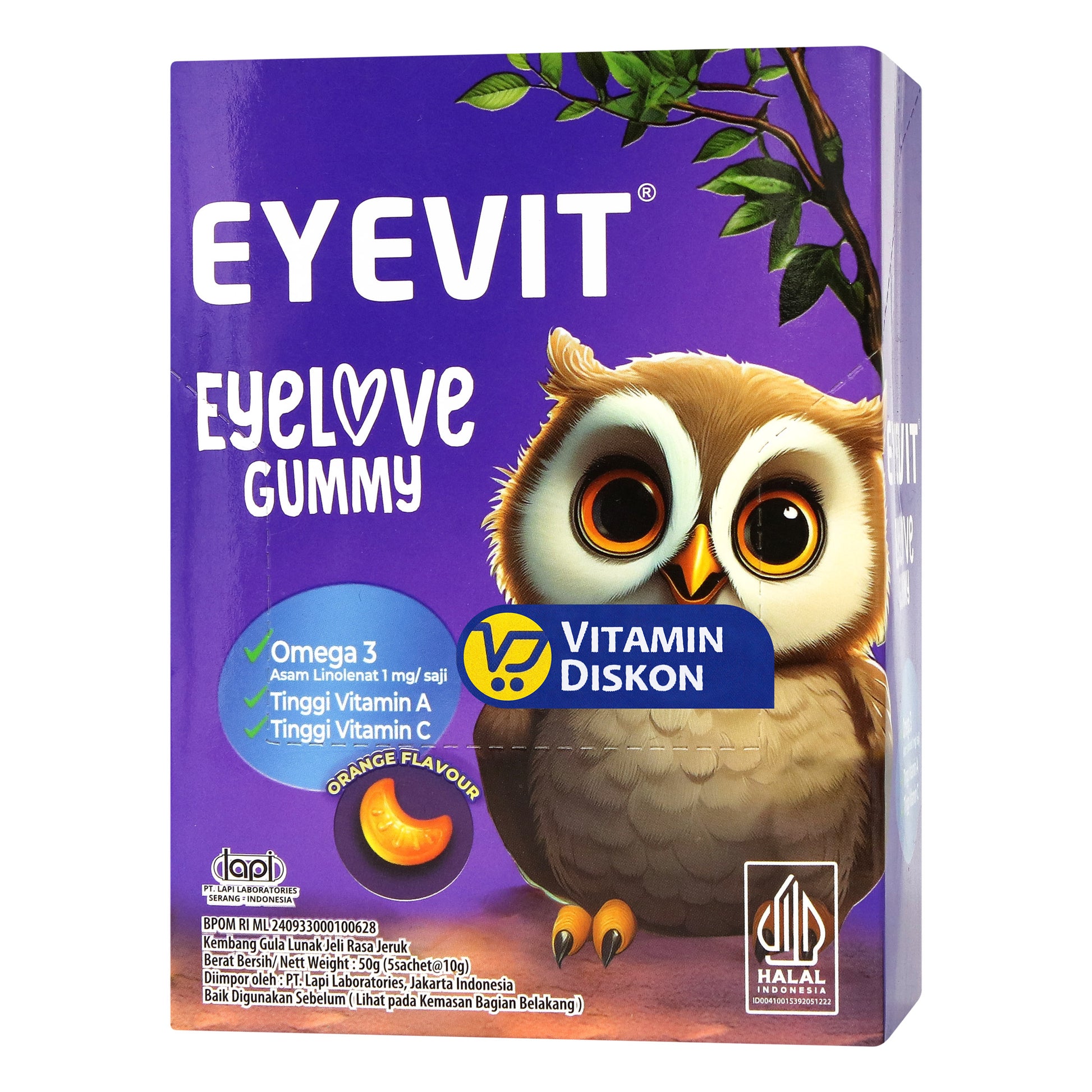 EYEVIT GUMMY RASA ORANGE 1 BOX ISI 5 SACHET