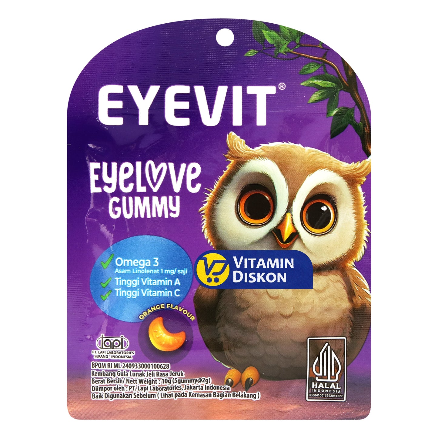 EYEVIT GUMMY RASA ORANGE 1 SACHET ISI 5 GUMMY