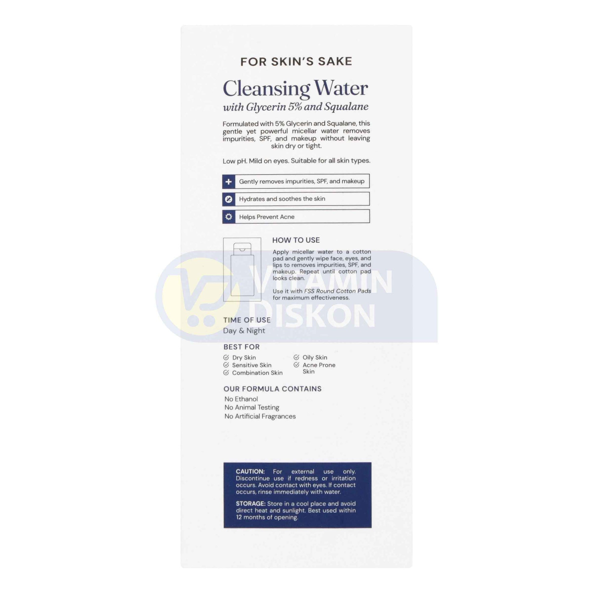 FSS CLEANSING WATER WITH GLYCERIN 5% AND SQUALANE 310ML