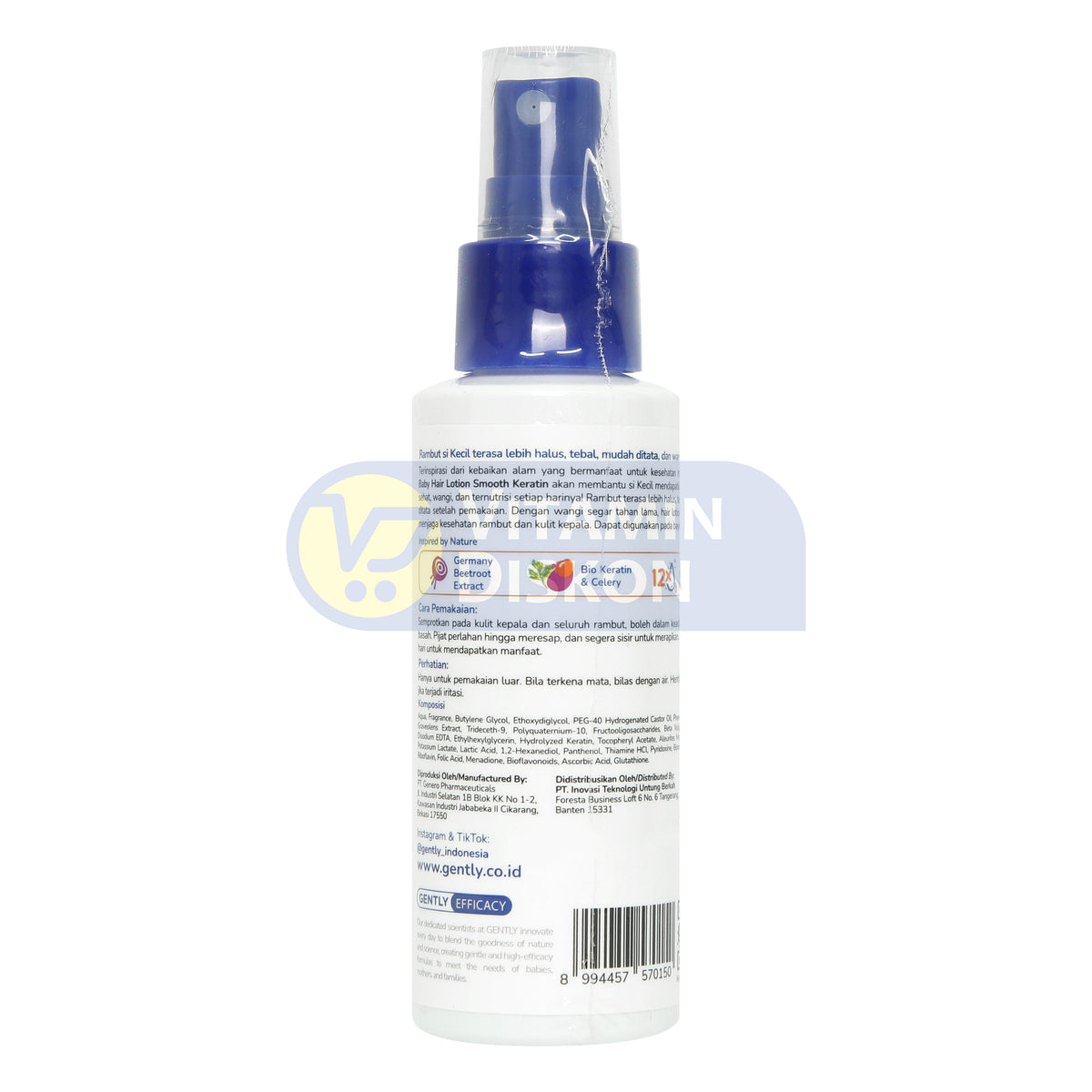 GENTLY BABY HAIR LOTION SMOOTH KERATIN 100ML