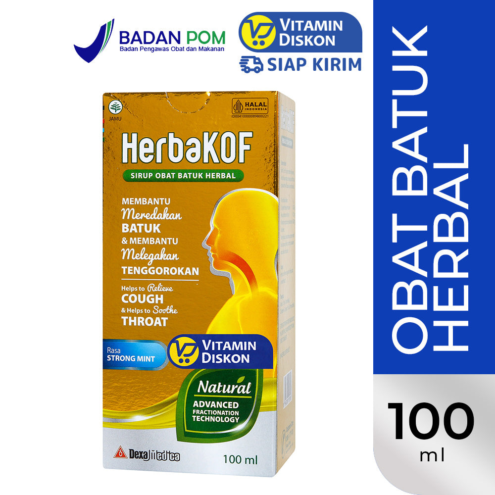 HERBAKOF SIRUP OBAT BATUK HERBAL STRONG MINT 100ML