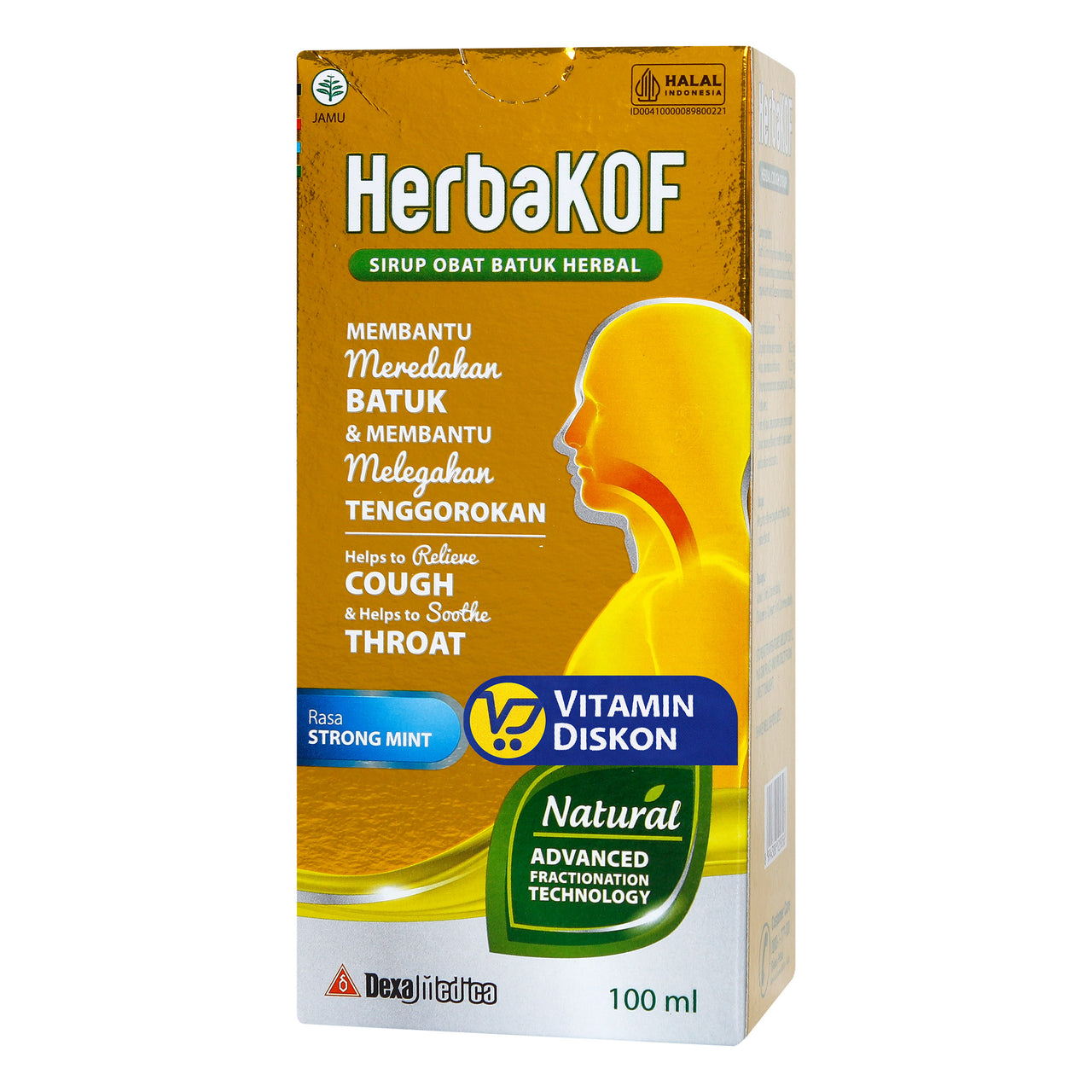 HERBAKOF SIRUP OBAT BATUK HERBAL STRONG MINT 100ML