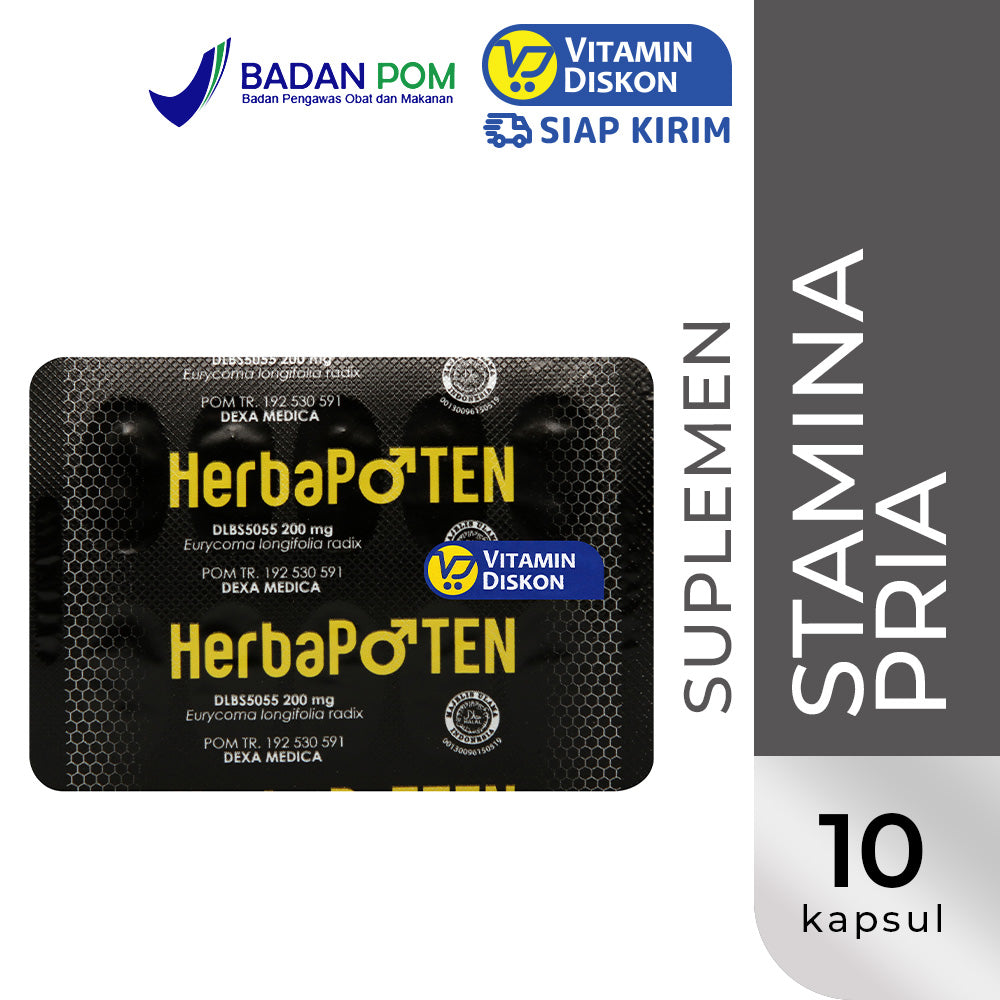 HERBAPOTEN SUPLEMEN VITALITAS STAMINA PRIA HERBAL 1 STRIP 10 KAPSUL