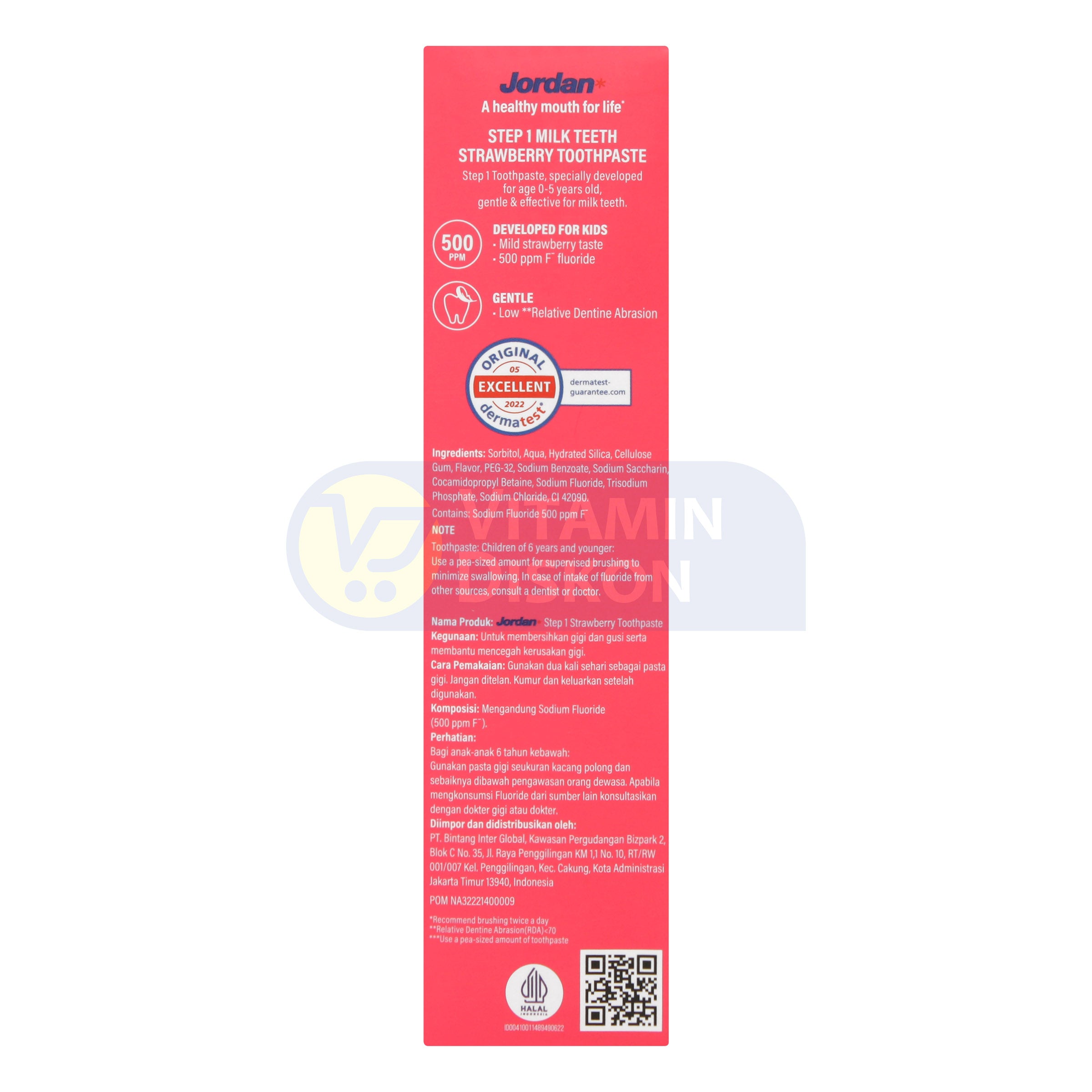 JORDAN KIDS TOOTHPASTE MILK TEETH STEP 1 (0-5 YEARS) 75G