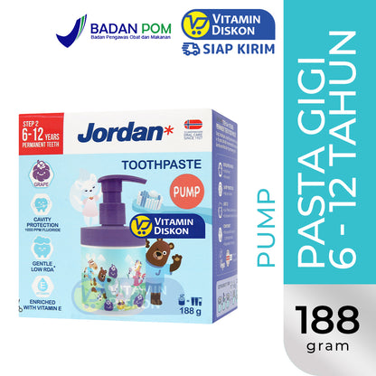 JORDAN KIDS TOOTHPASTE STEP 2 GRAPE PUMP 188 GR