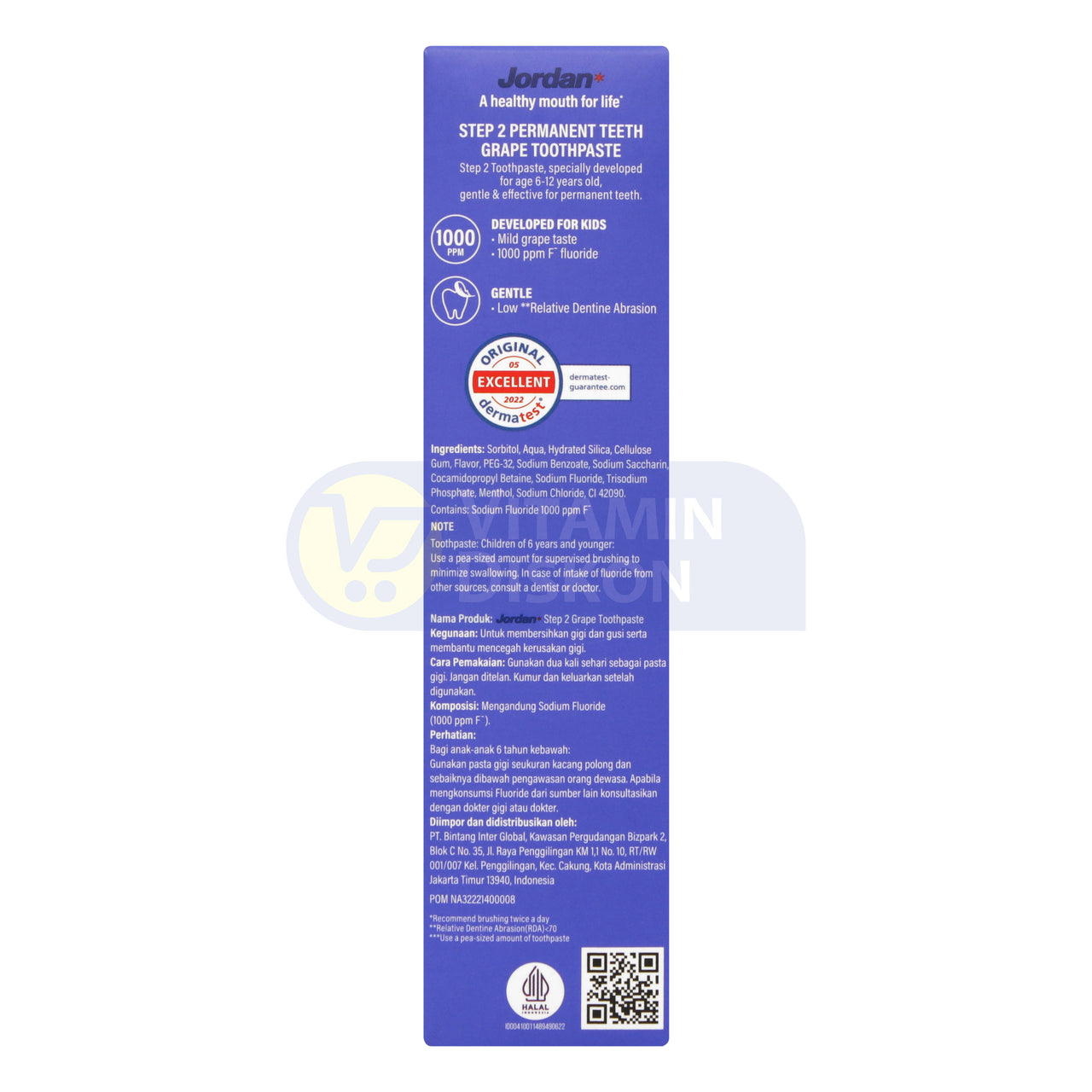 JORDAN KIDS TOOTHPASTE NEW PERMANENT TEETH STEP 2 (6-12 YEARS) 75G