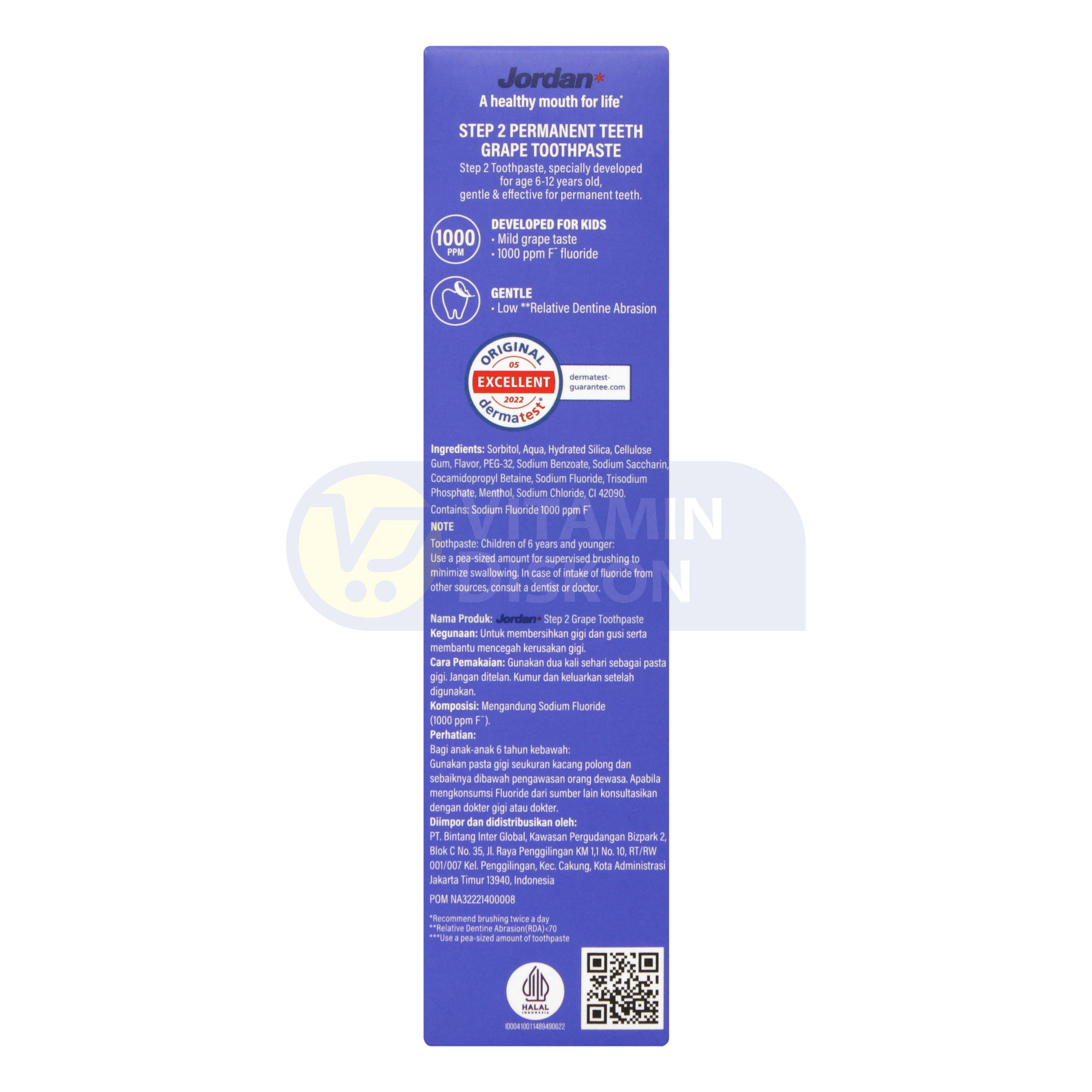 JORDAN KIDS TOOTHPASTE NEW PERMANENT TEETH STEP 2 (6-12 YEARS) 75G
