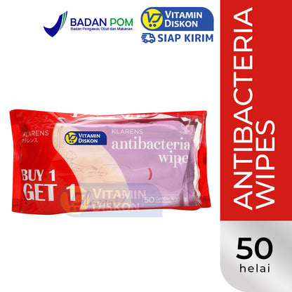 KLARENS ANTIBACTERIAL WIPES CALMING MUSK TWIN PACK - 50 GENTLE WIPES