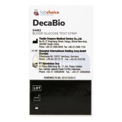 LABCHOICE BLOOD GLUCOSE TEST STRIP DECABIO GH82