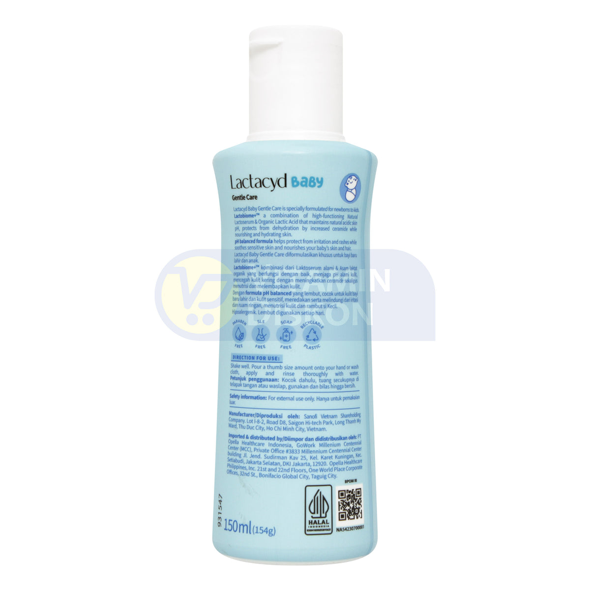 LACTACYD BABY BODY AND HAIR WASH GENTLE CARE 150ML