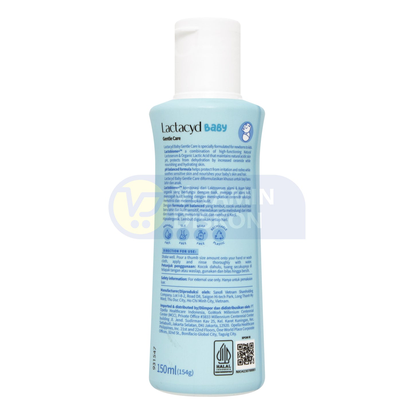 LACTACYD BABY BODY AND HAIR WASH GENTLE CARE 150ML