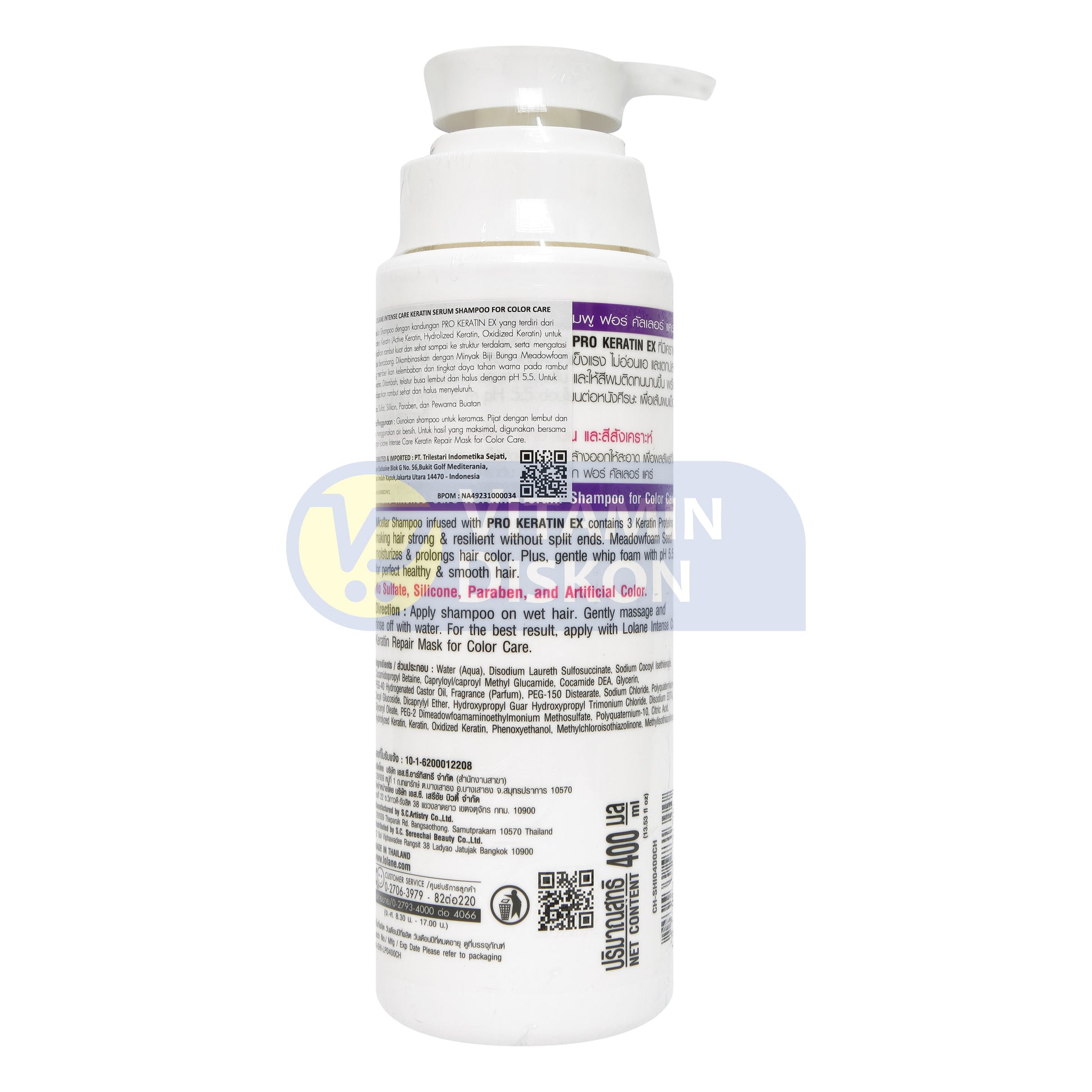 LOLANE INTENSE CARE KERATIN SERUM SHAMPOO FOR COLOR CARE 400 ML