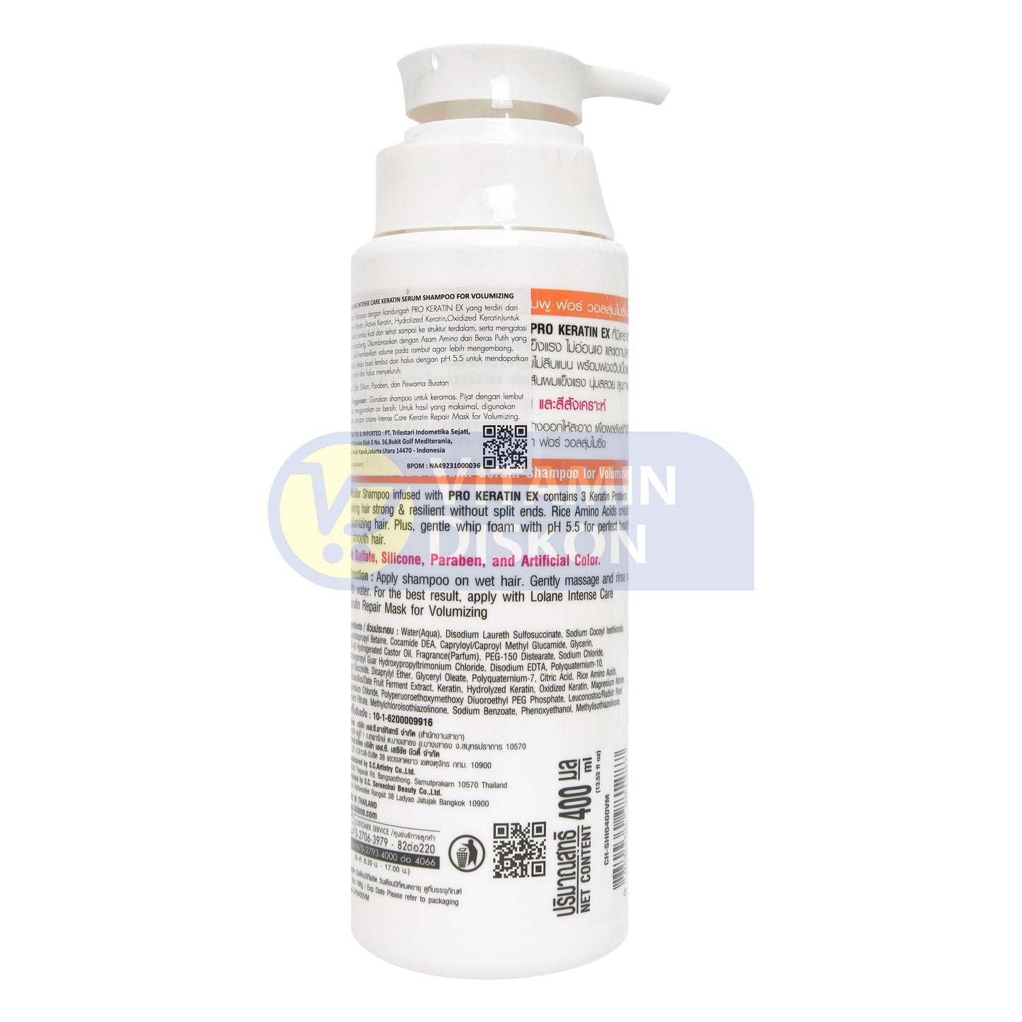 LOLANE INTENSE CARE KERATIN SERUM SHAMPOO FOR VOLUMIZING 400 ML