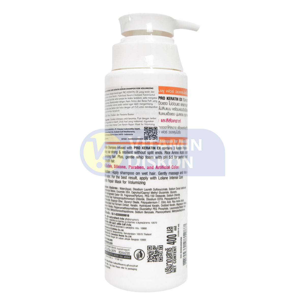 LOLANE INTENSE CARE KERATIN SERUM SHAMPOO FOR VOLUMIZING 400 ML