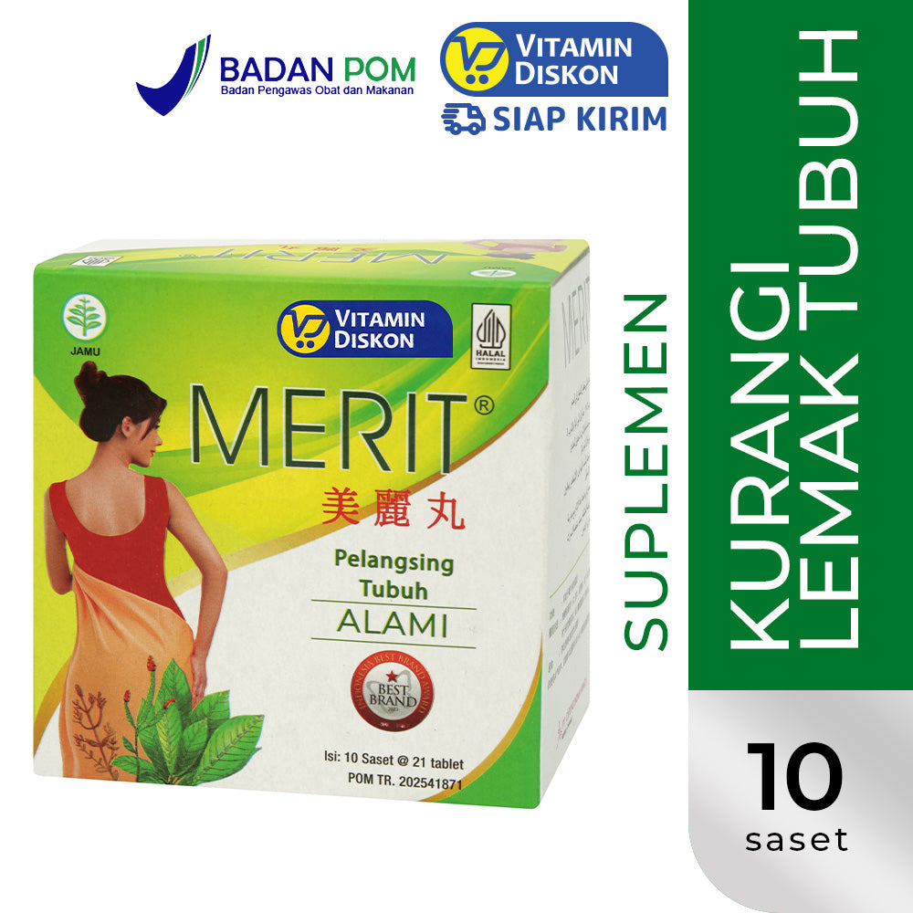 MERIT PELANGSING TUBUH ALAMI 10 SACHET @21 TABLETS
