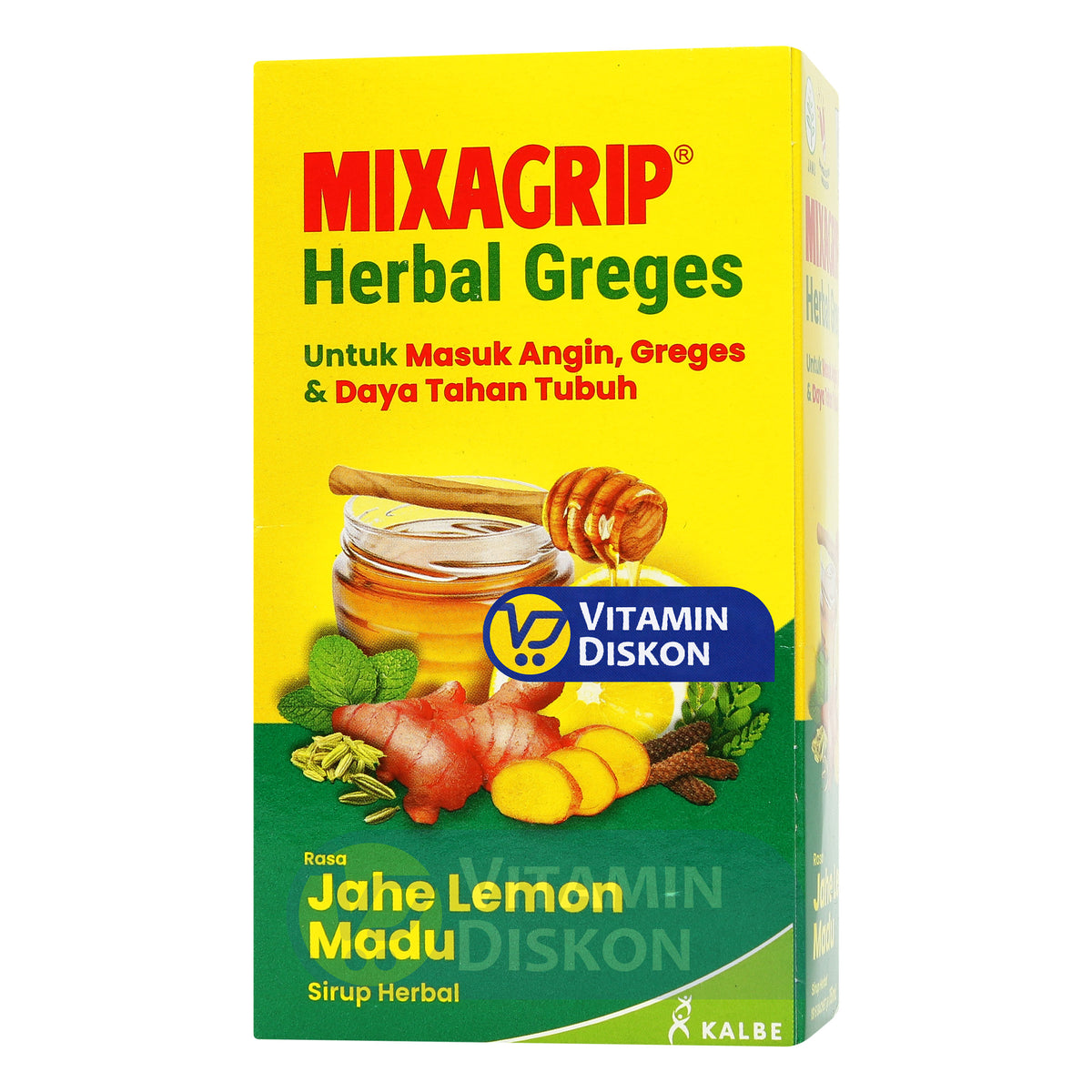 MIXAGRIP HERBAL GREGES RASA JAHE MADU LEMON 1 BOX ISI 6 SACHET
