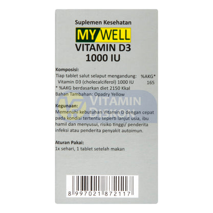 MYWELL VIT D3 1000 IU ISI 20 TABLET