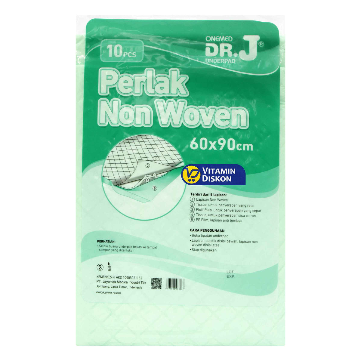 ONEMED DR. J UNDER PAD 60 X 90CM 10 PCS