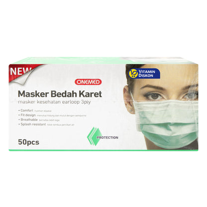 ONEMED MASKER BEDAH KARET HIJAU BOX 50 SHEET