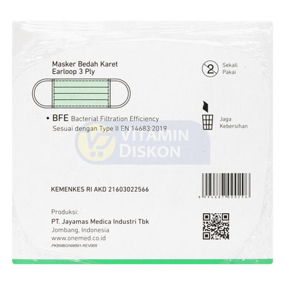ONEMED MASKER BEDAH KARET HIJAU BOX 50 SHEET
