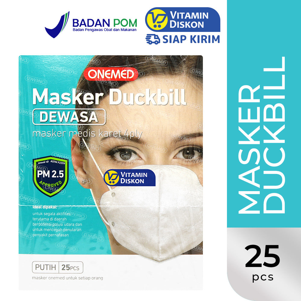 ONEMED MASKER MEDIS DUCKBILL DEWASA BOX 25 SHEET