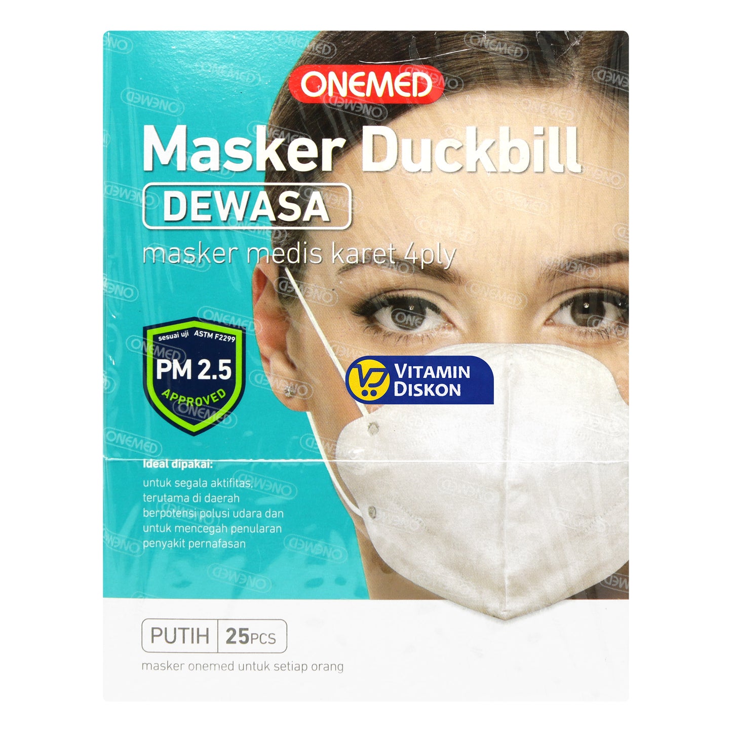 ONEMED MASKER MEDIS DUCKBILL DEWASA BOX 25 SHEET