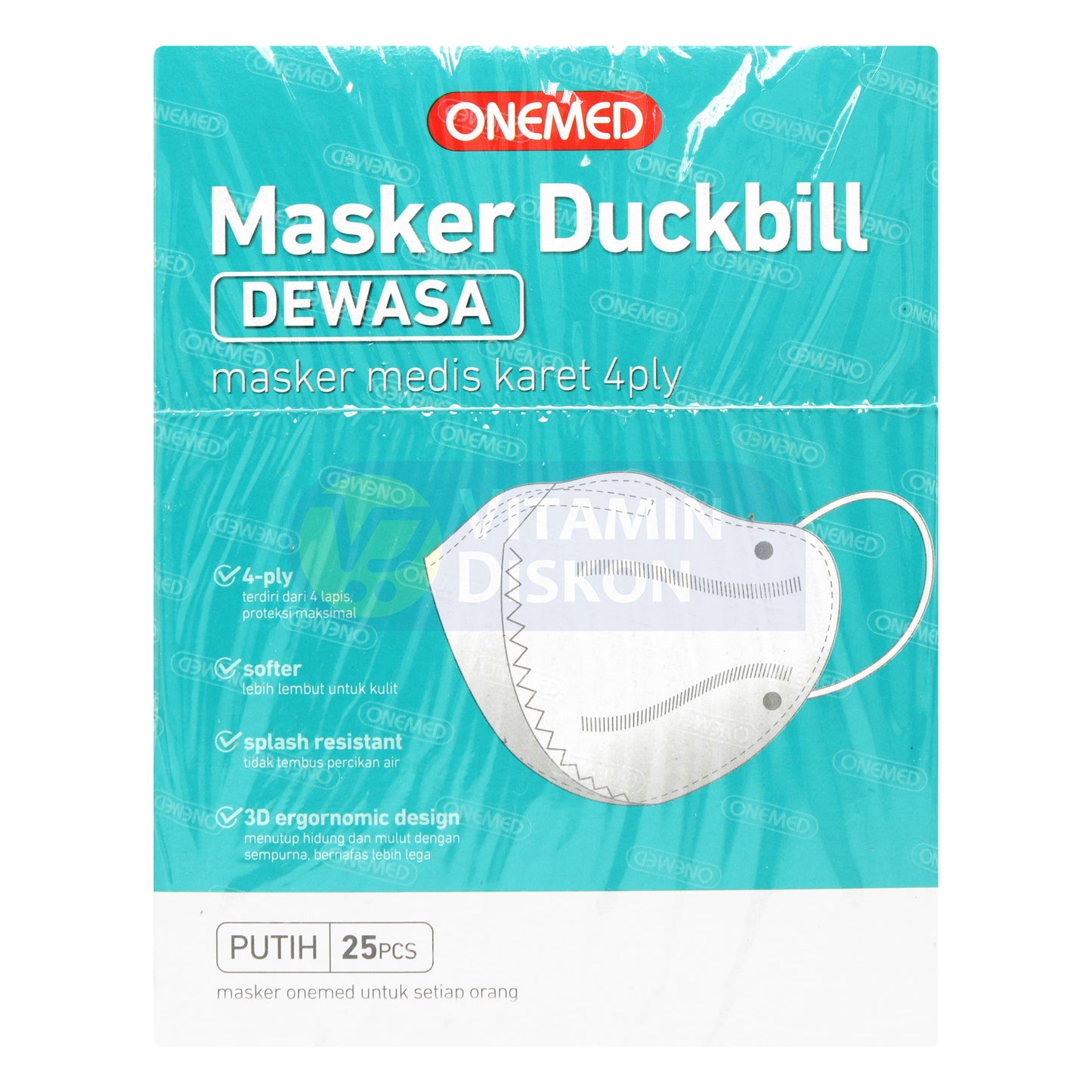 ONEMED MASKER MEDIS DUCKBILL DEWASA BOX 25 SHEET