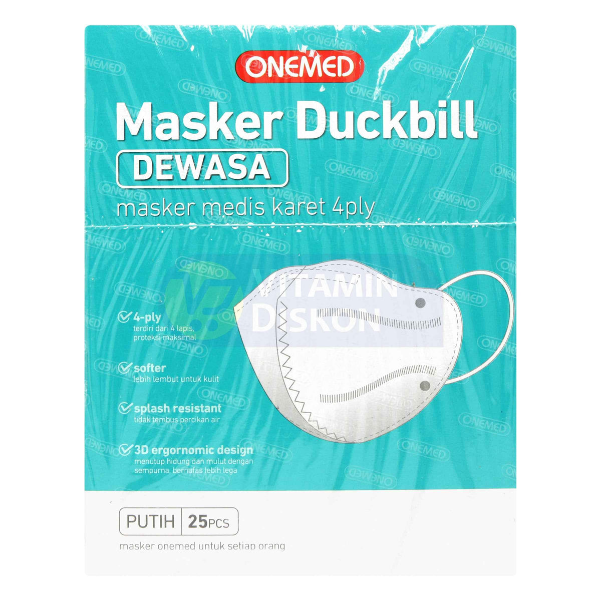 ONEMED MASKER MEDIS DUCKBILL DEWASA BOX 25 SHEET