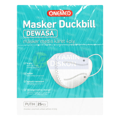ONEMED MASKER MEDIS DUCKBILL DEWASA BOX 25 SHEET