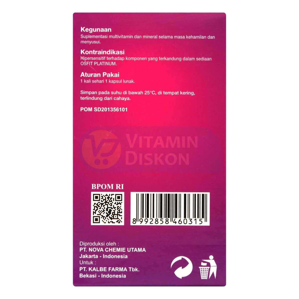 OSFIT PLATINUM SUPLEMEN IBU HAMIL ISI 30 KAPSUL