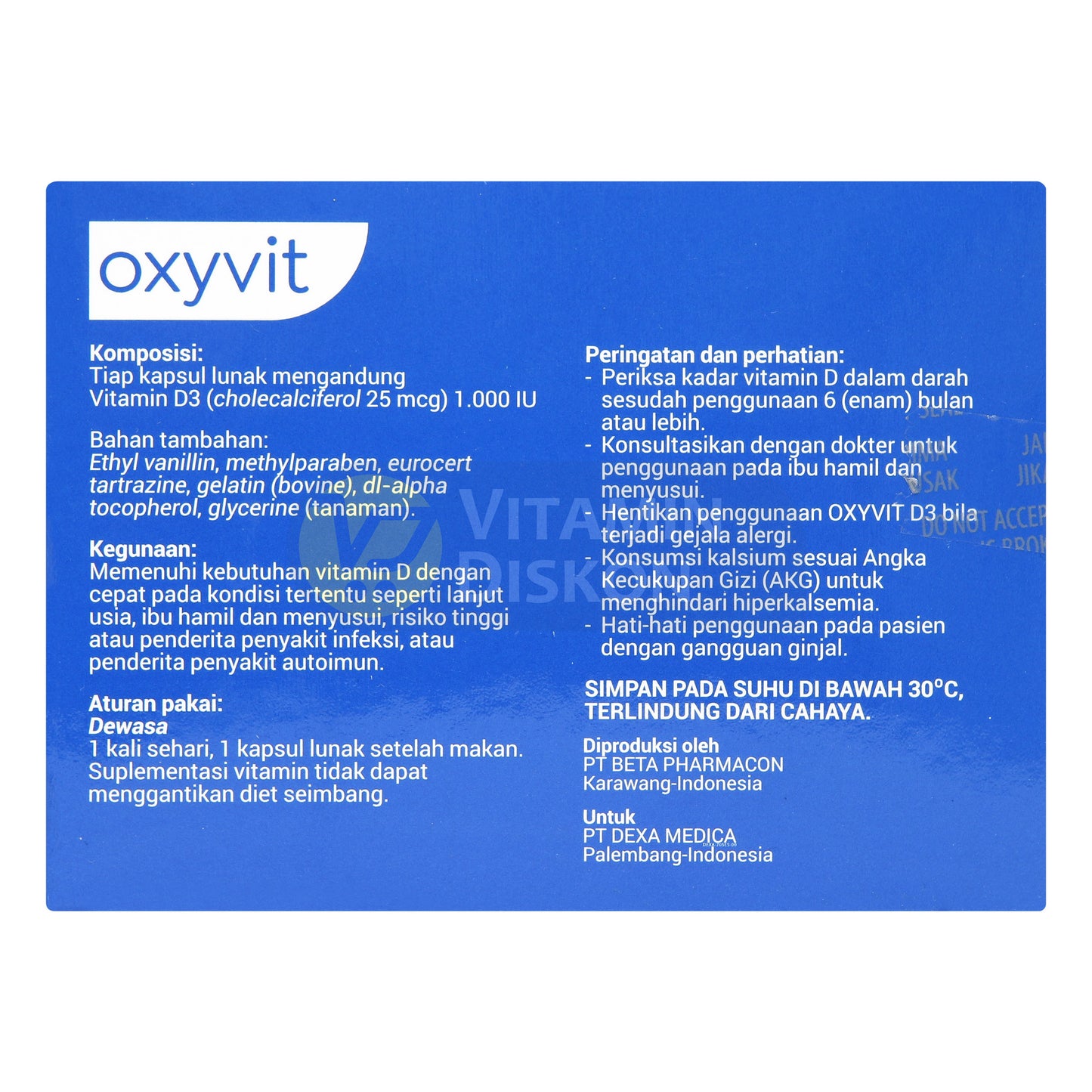 OXYVIT D3 1000 IU SOFTGEL 1 BOX 5 STRIP