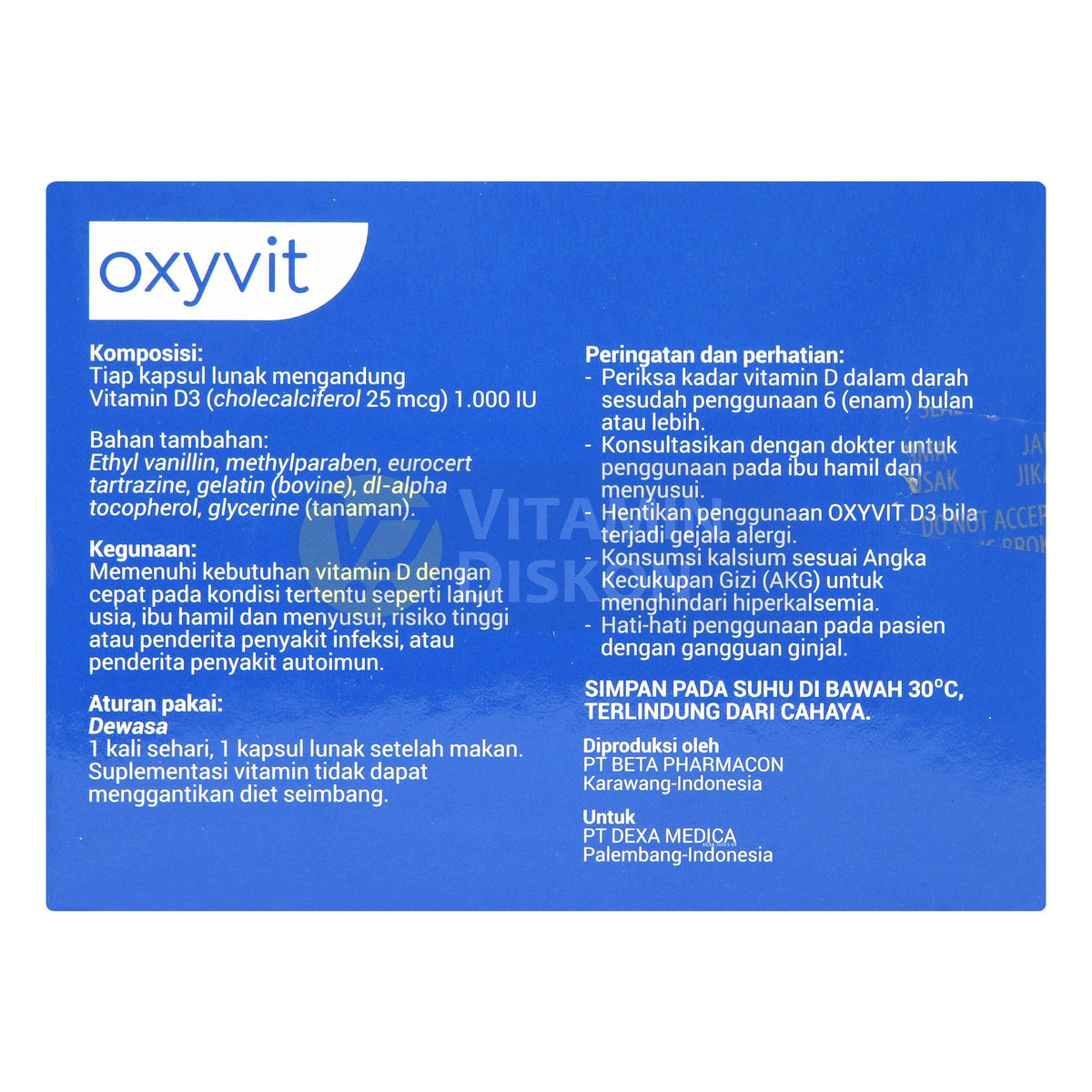 OXYVIT D3 1000 IU SOFTGEL 1 BOX 5 STRIP