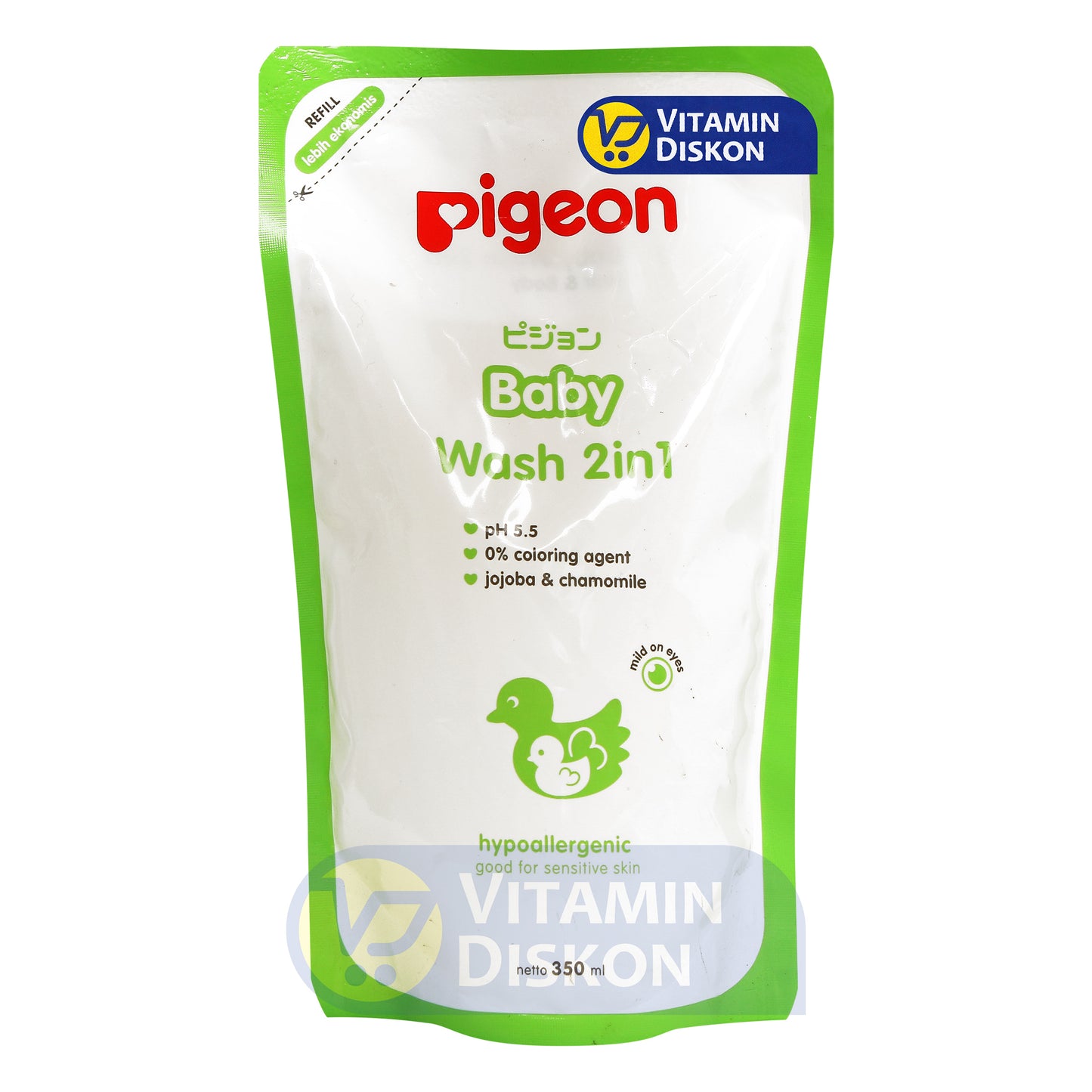 PIGEON BABY WASH 2 IN 1 WITH CHAMOMILE REFILL - 350ML