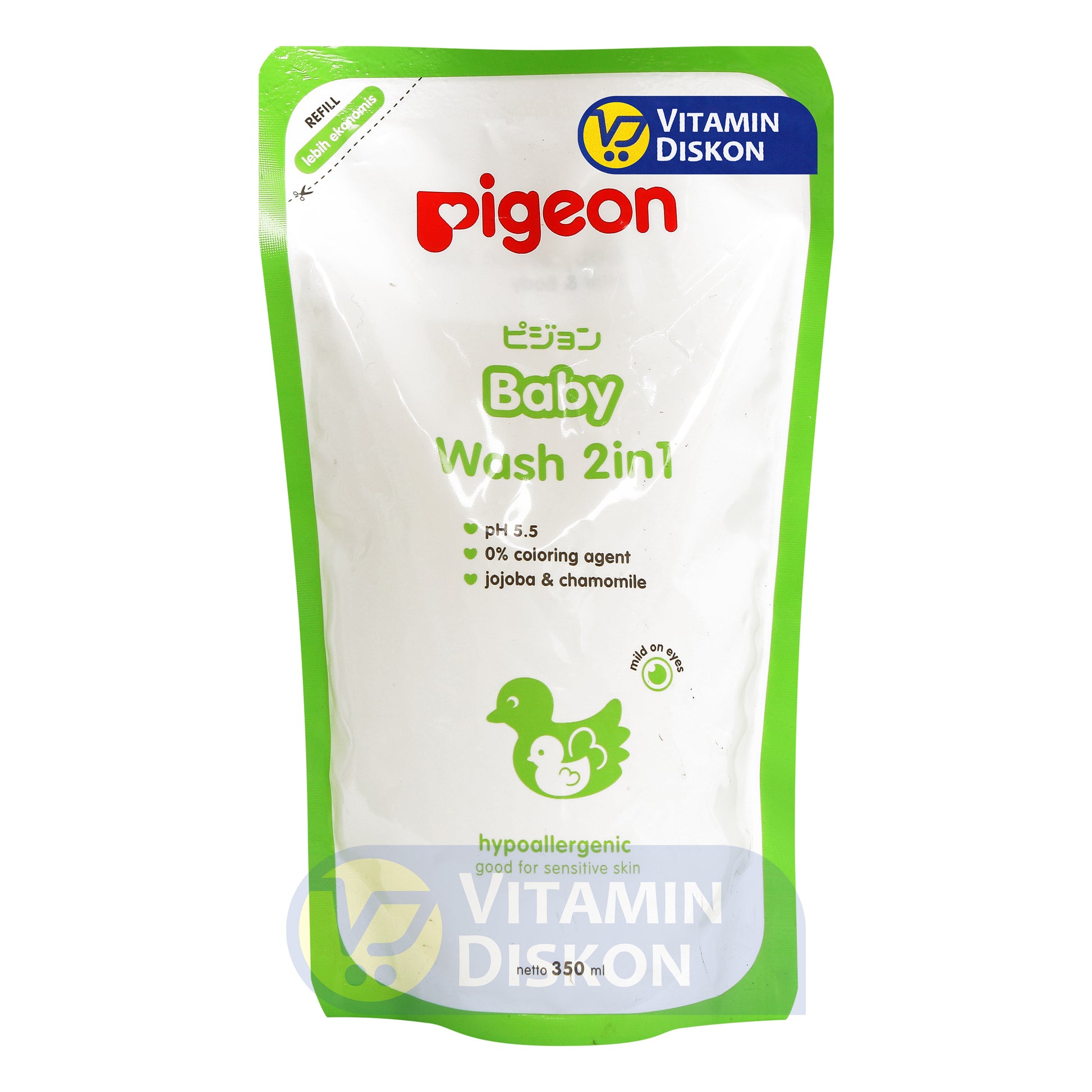 PIGEON BABY WASH 2 IN 1 WITH CHAMOMILE REFILL - 350ML