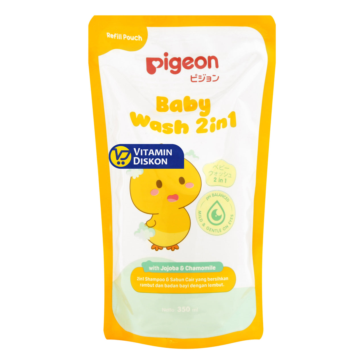 PIGEON BABY WASH 2 IN 1 WITH CHAMOMILE REFILL - 350ML