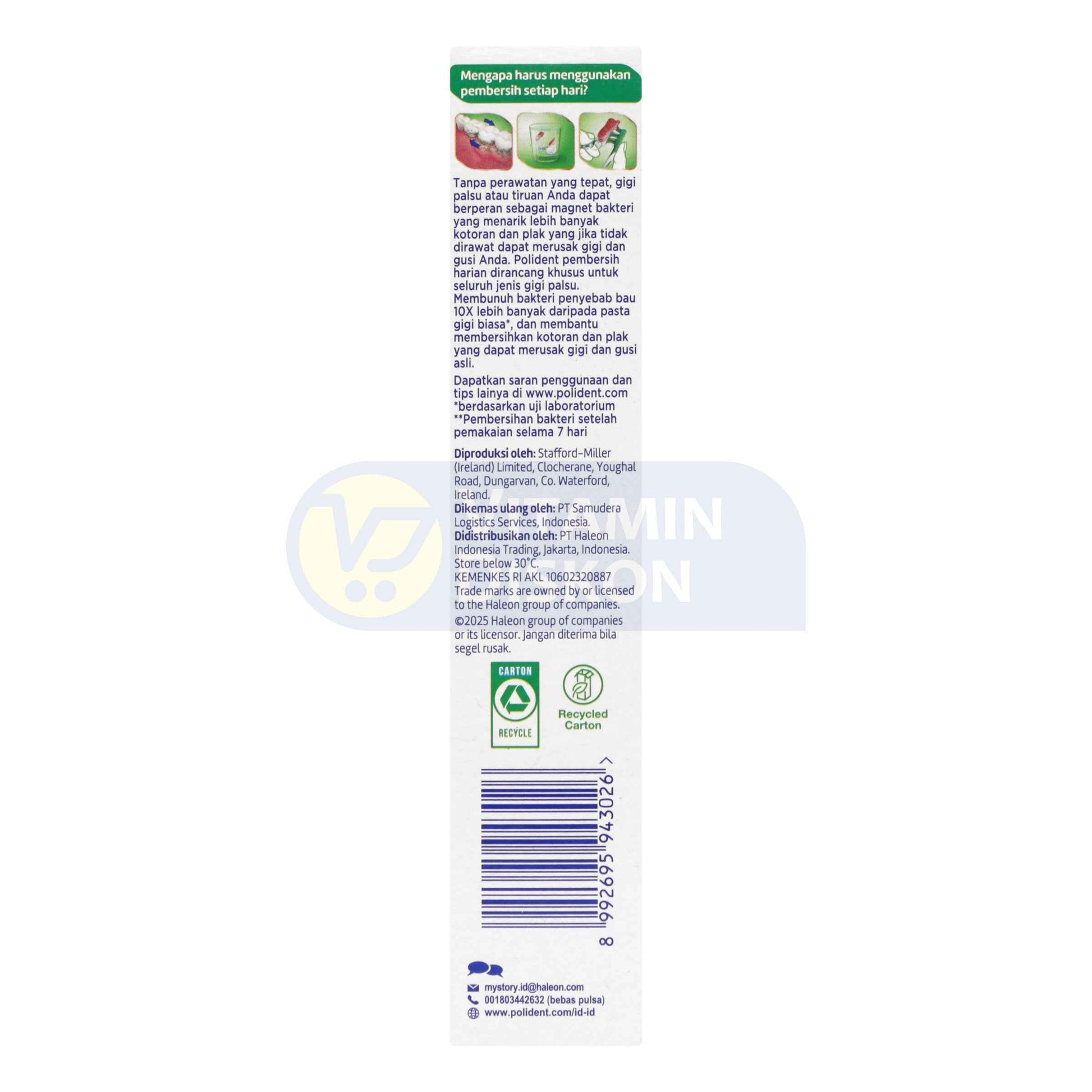 POLIDENT PEMBERSIH GIGI PALSU 4in1 CLEANING POWER 30 TABLET