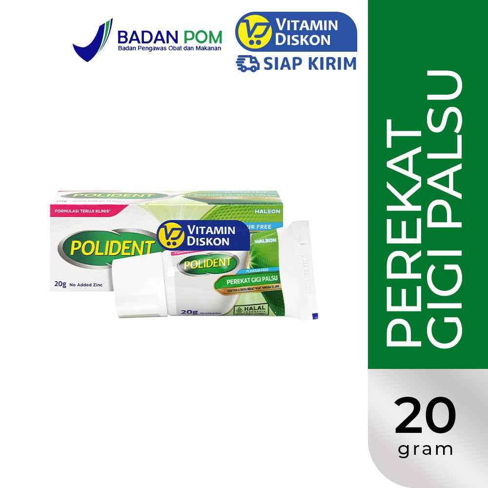 POLIDENT PEREKAT GIGI PALSU FLAVOUR FREE 20GR