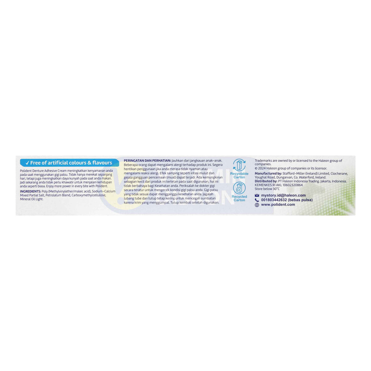 POLIDENT PEREKAT GIGI PALSU FLAVOUR FREE 60GR