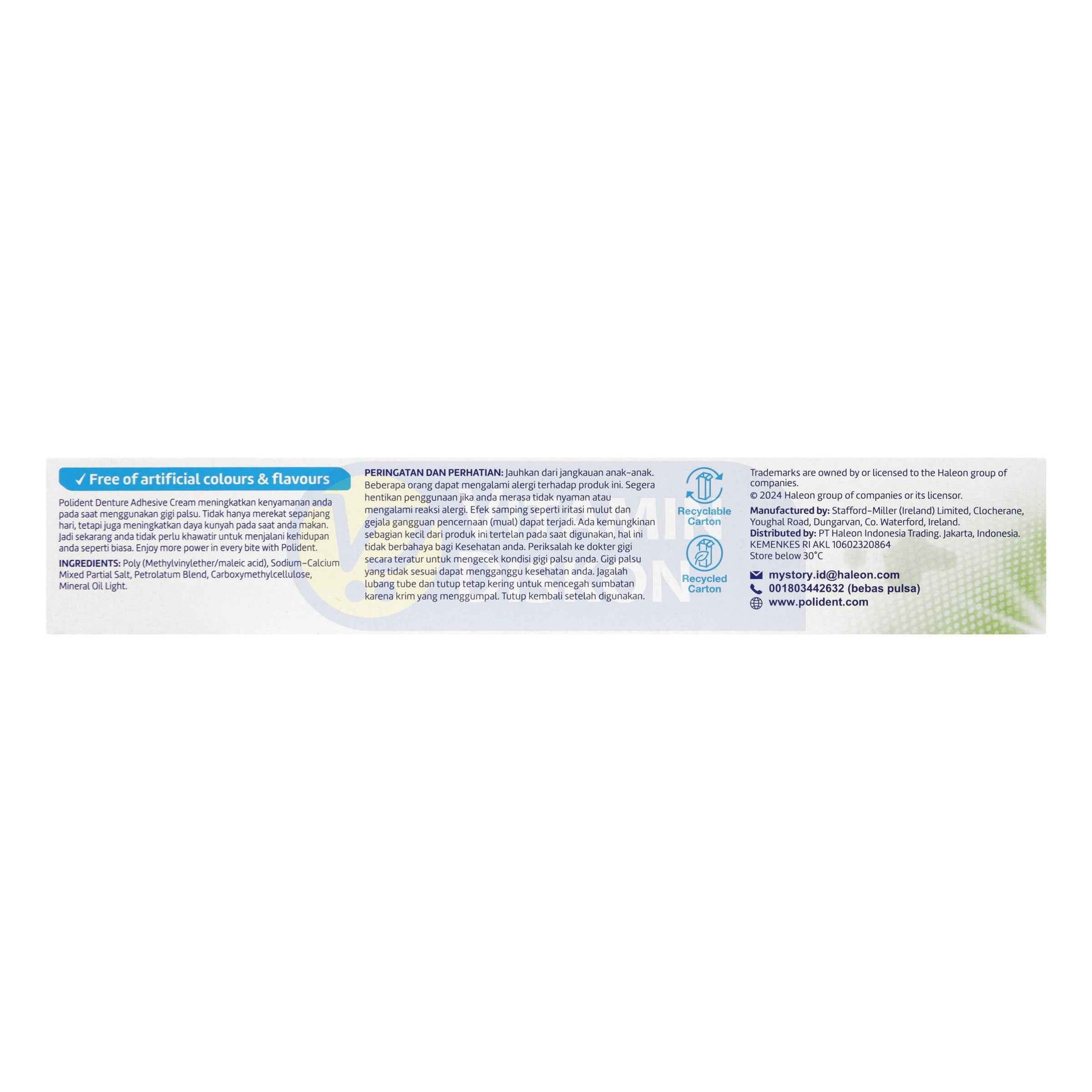 POLIDENT PEREKAT GIGI PALSU FLAVOUR FREE 60GR