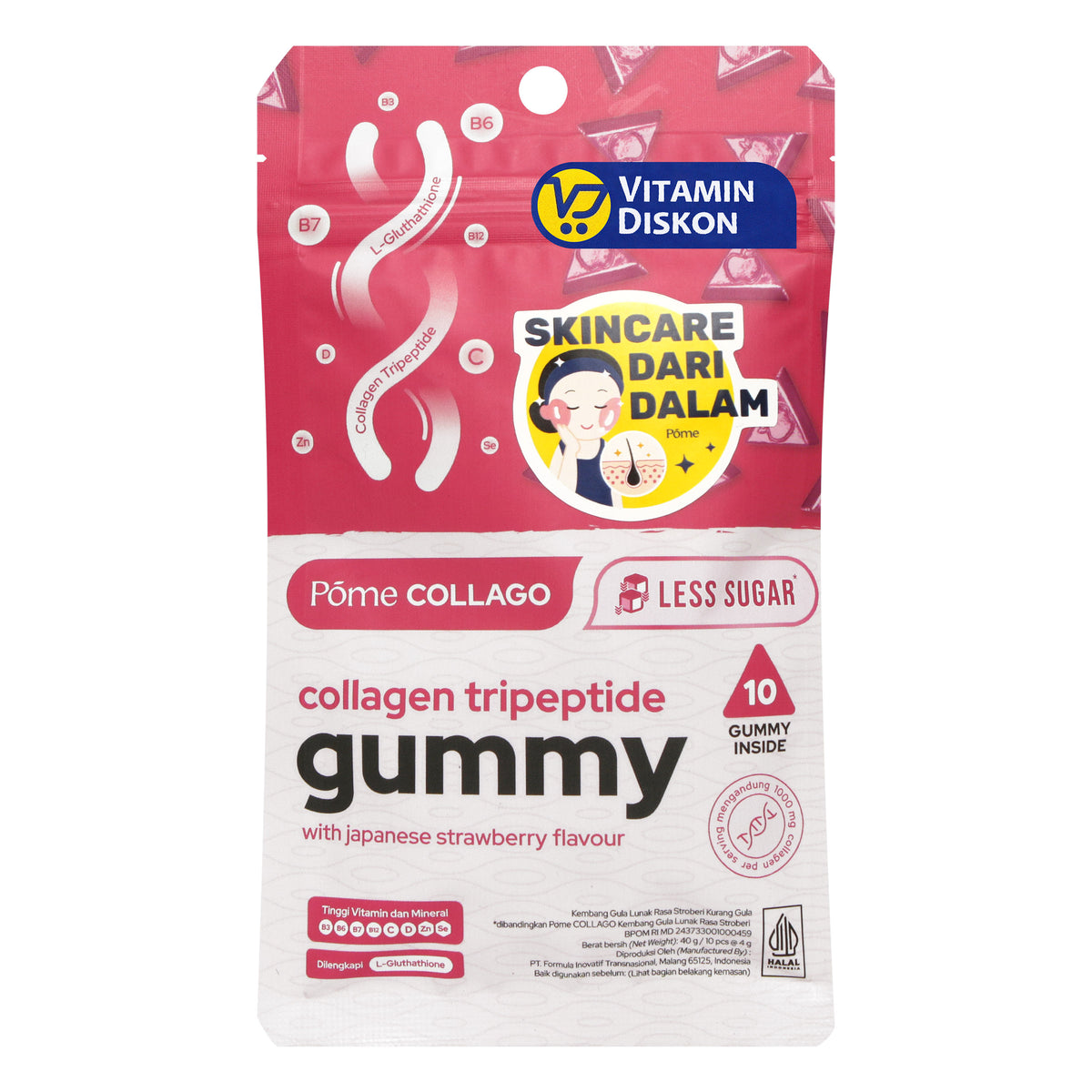 POME COLLAGEN TRIPEPTIDE WITH JAPANESE STRAWBERRY FLAVOUR - 10 GUMMY