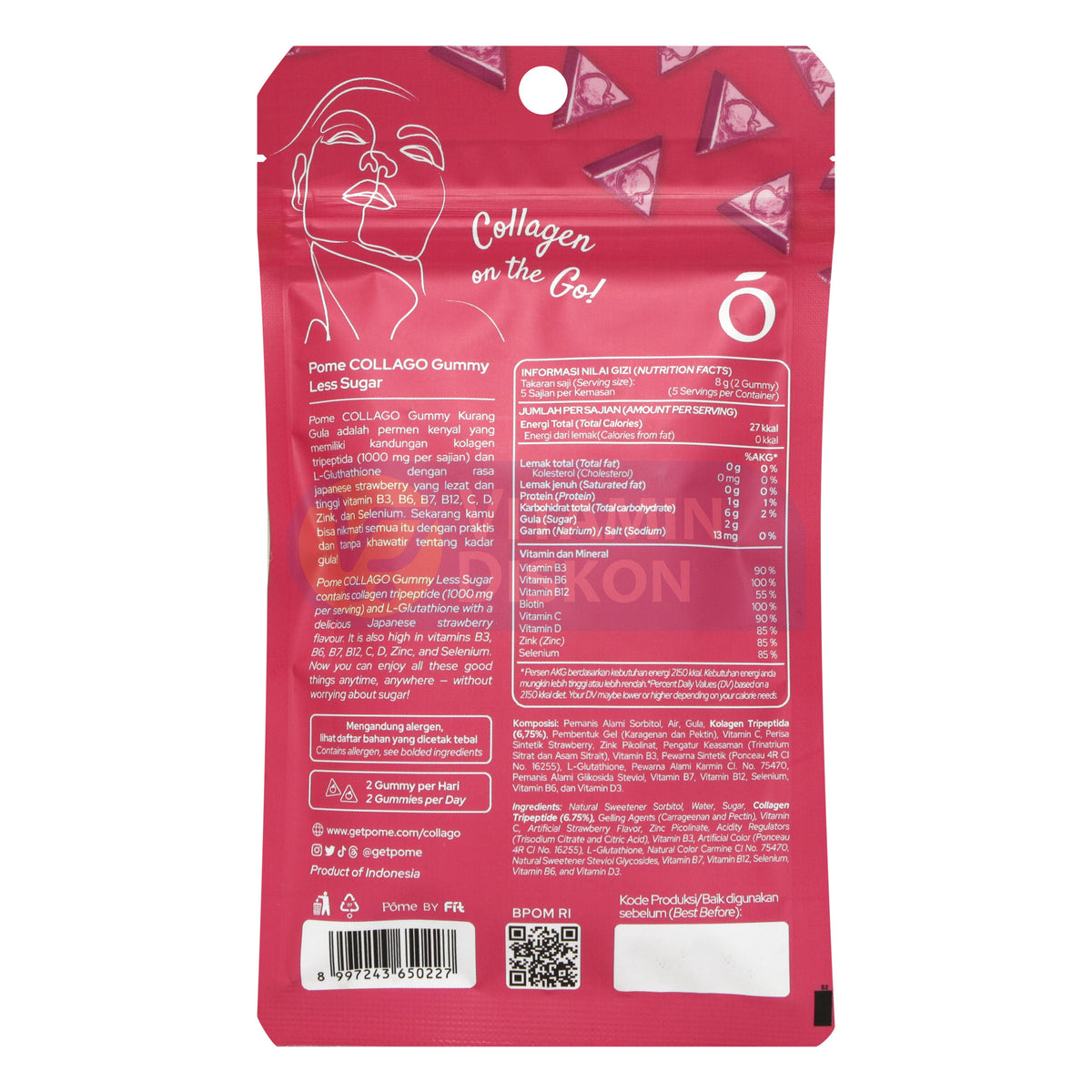POME COLLAGEN TRIPEPTIDE WITH JAPANESE STRAWBERRY FLAVOUR - 10 GUMMY