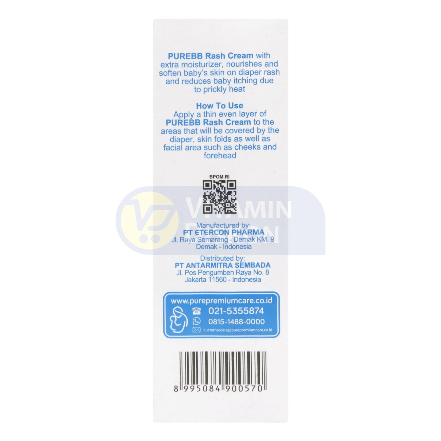 PUREBB RASH CREAM WITH EXTRA MOISTURIZING 50GR