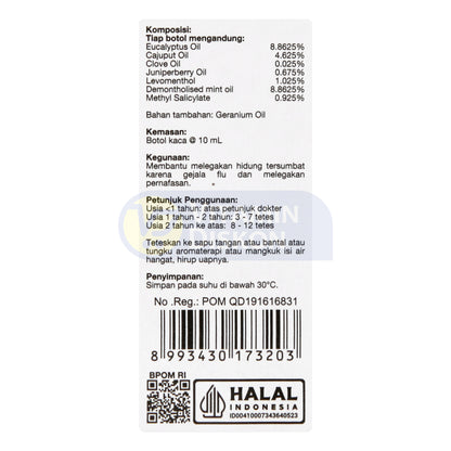 PURE KIDS INHALANT DECONGESTANT OIL GERANIUM 10 ML