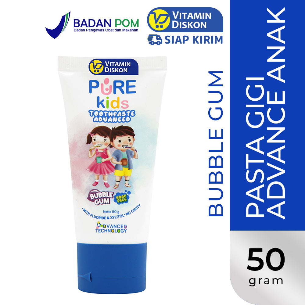 PUREKIDS TOOTHPASTE ADVANCE BUBBLE GUM 50 GR